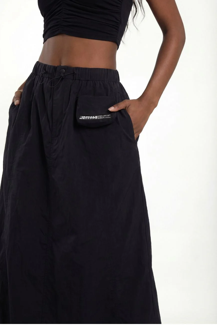 Cargo Parachute Skirt // Black - Image 3