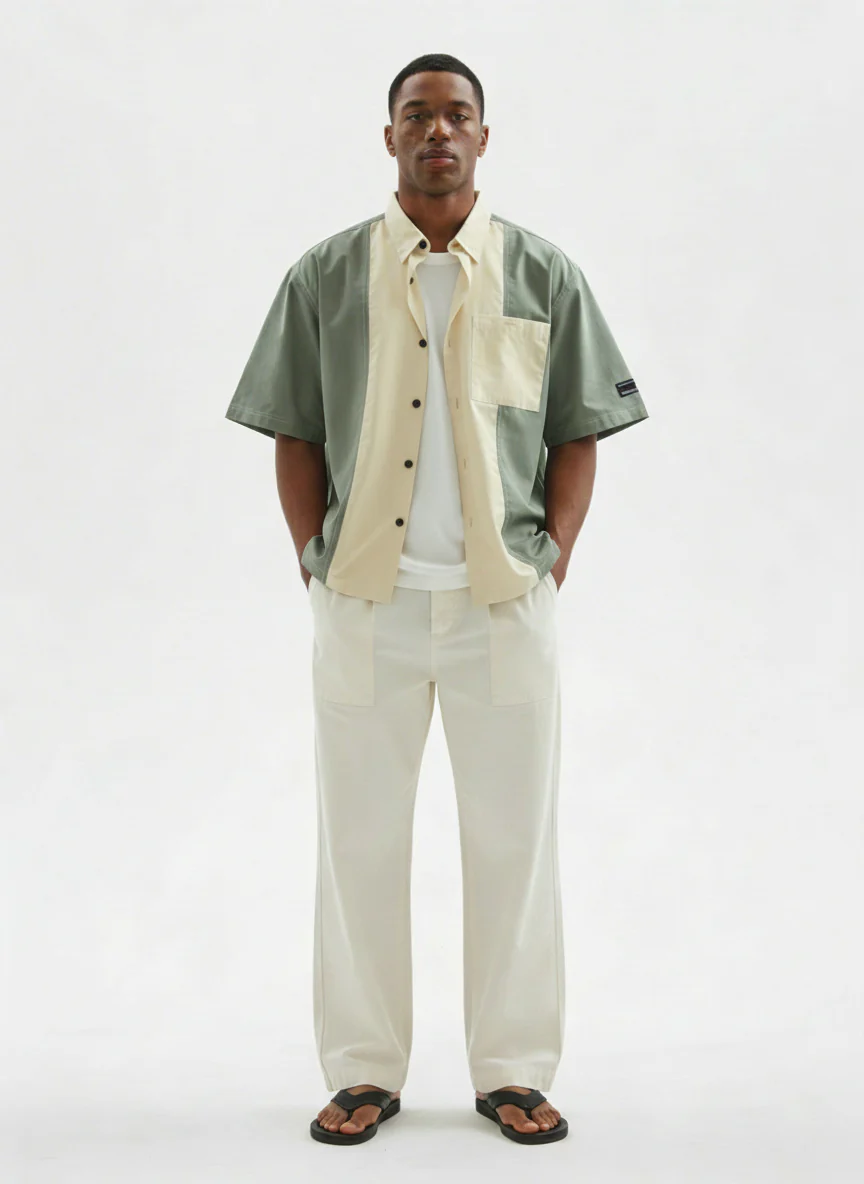 Colourblocked Casual Shirt // 001 - Image 4