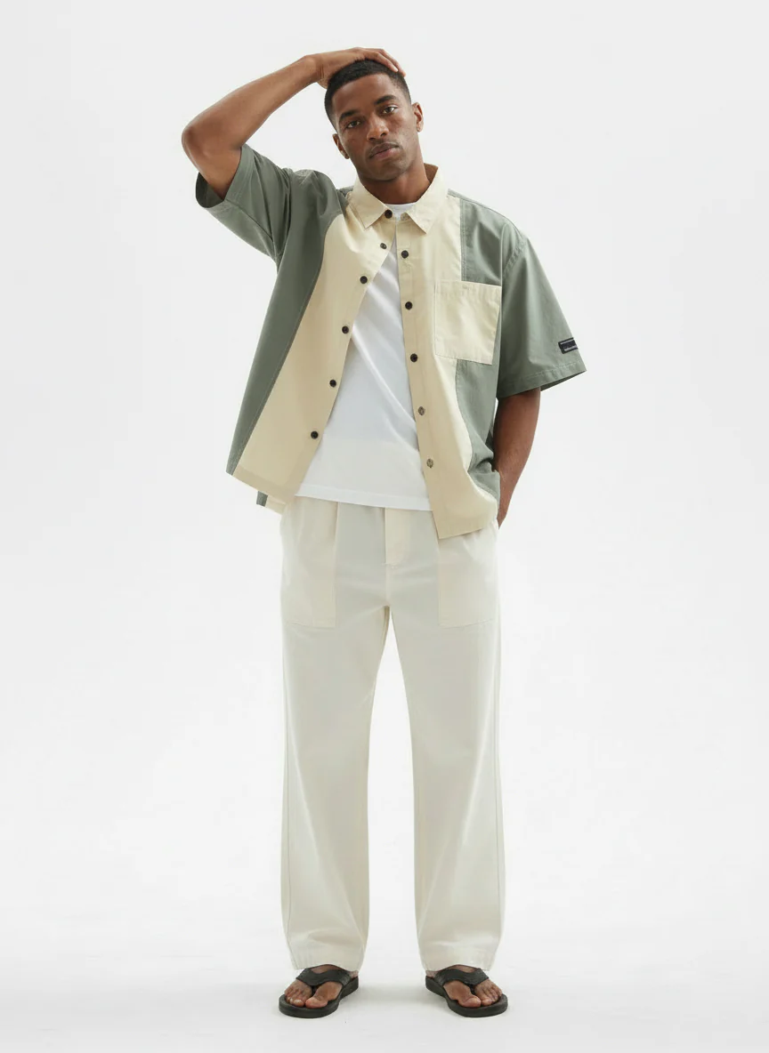 Colourblocked Casual Shirt // 001 - Image 7