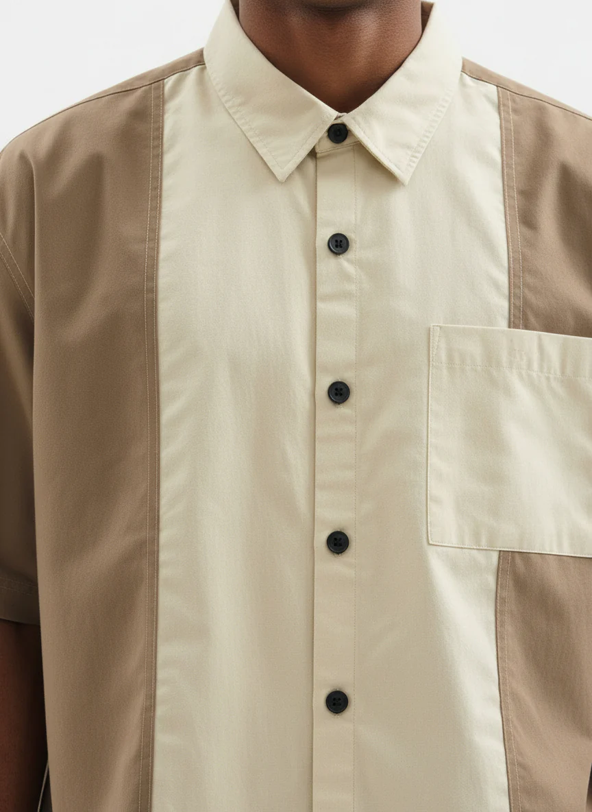 Colourblocked Casual Shirt // 002 - Image 4