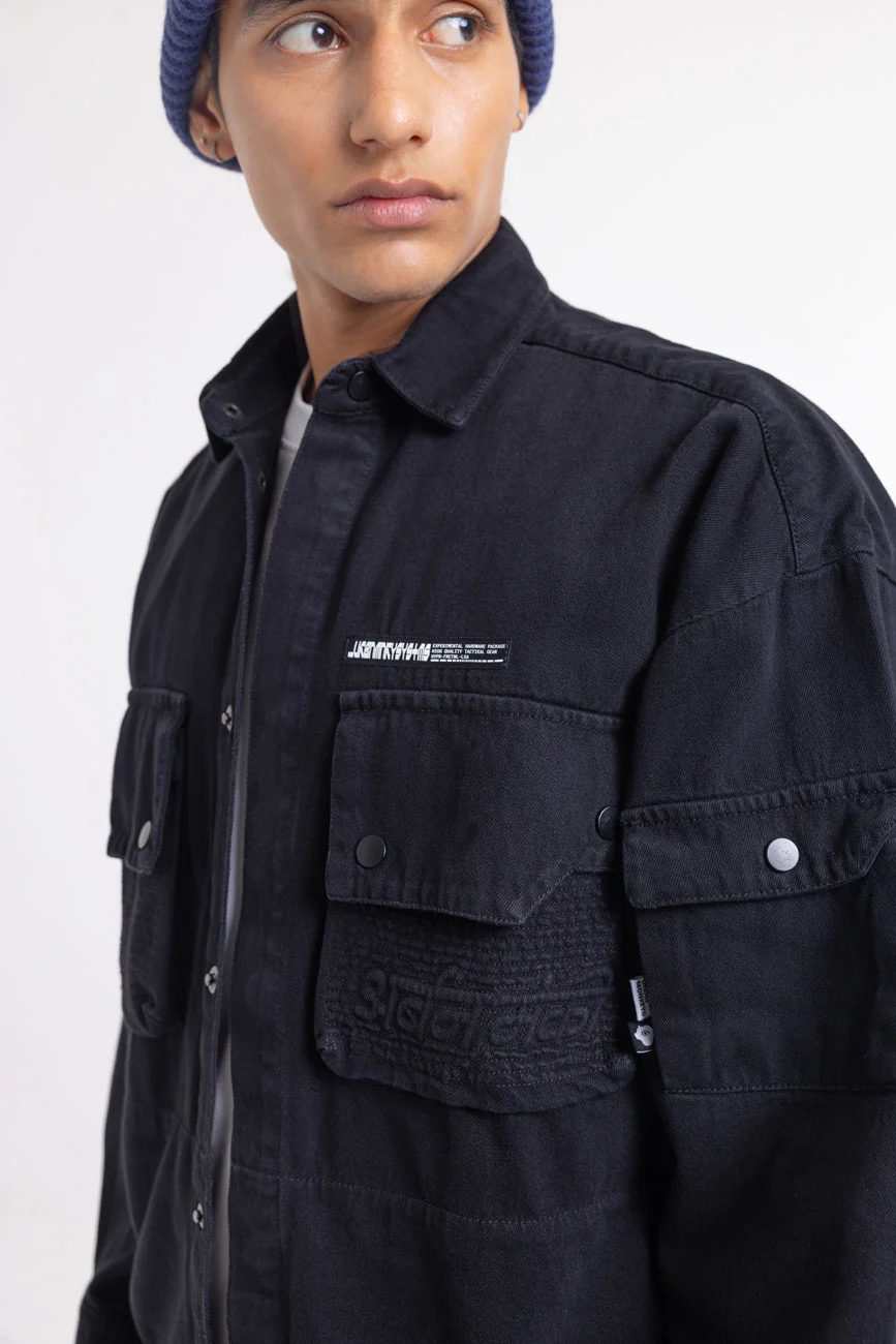 Cotton Twill Shacket // Black - Image 6