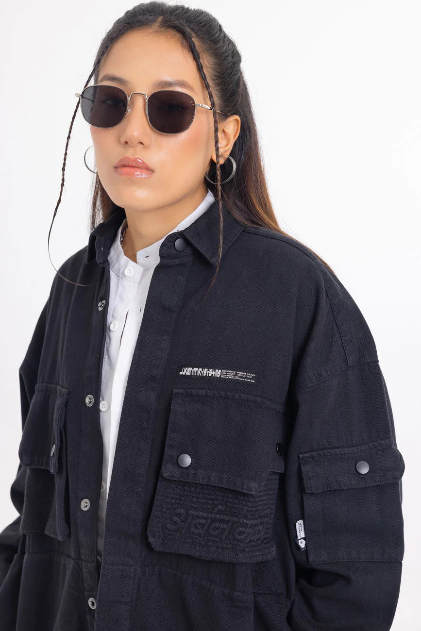 Cotton Twill Shacket // Black - Image 7