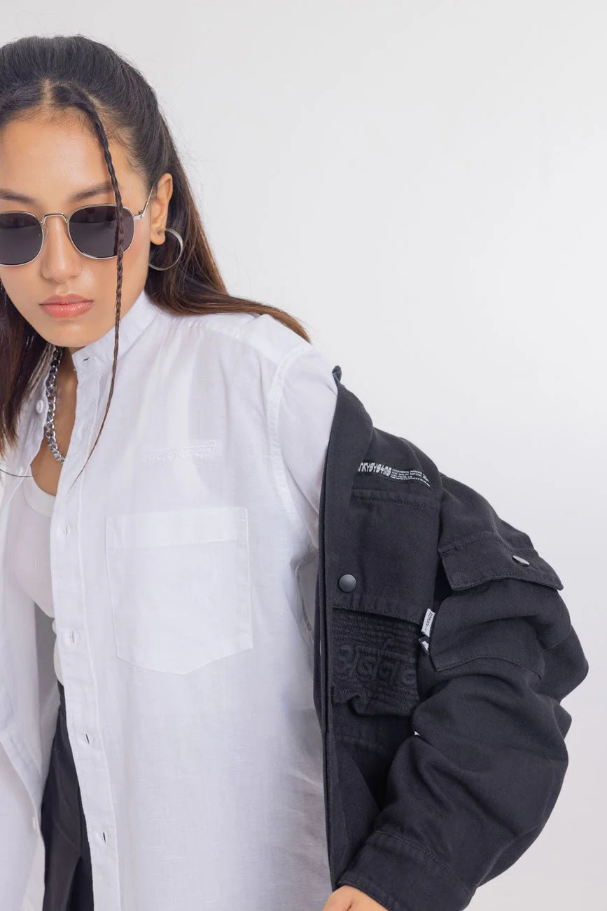 Cotton Twill Shacket // Black - Image 9
