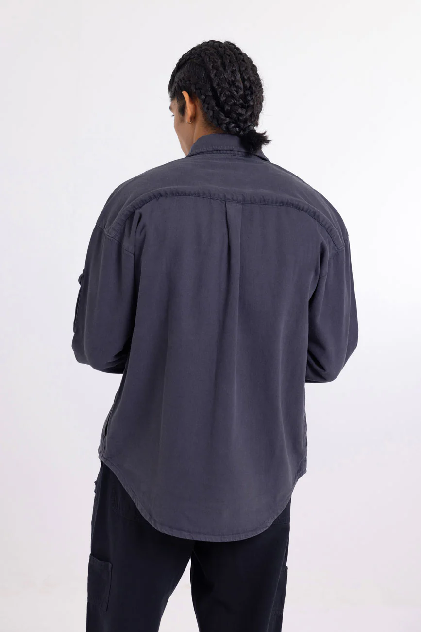 Cotton Twill Shacket // Graphite - Image 4