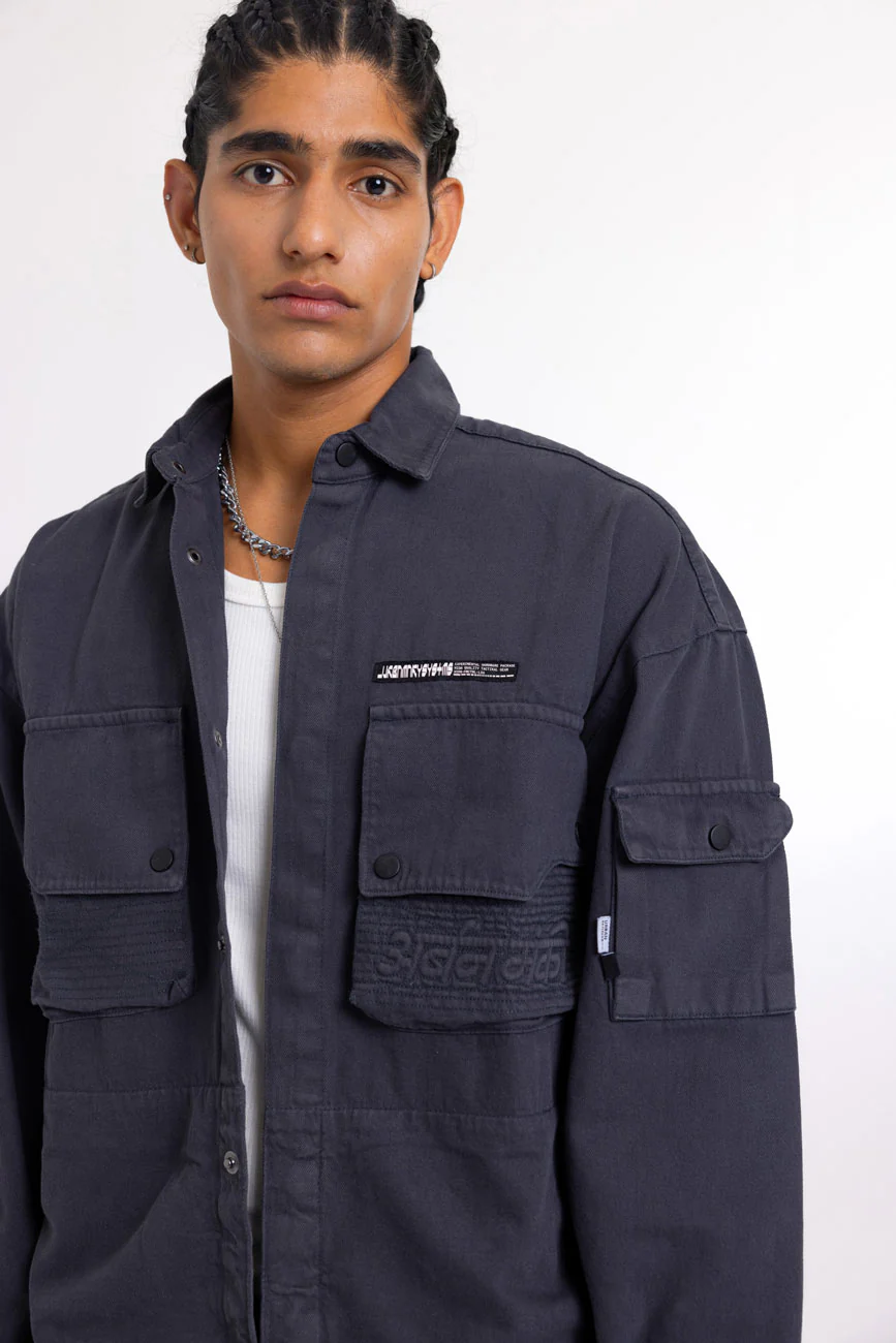 Cotton Twill Shacket // Graphite - Image 6