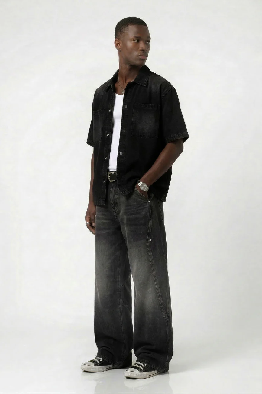 Denim Short Sleeves Shirt - Image 3