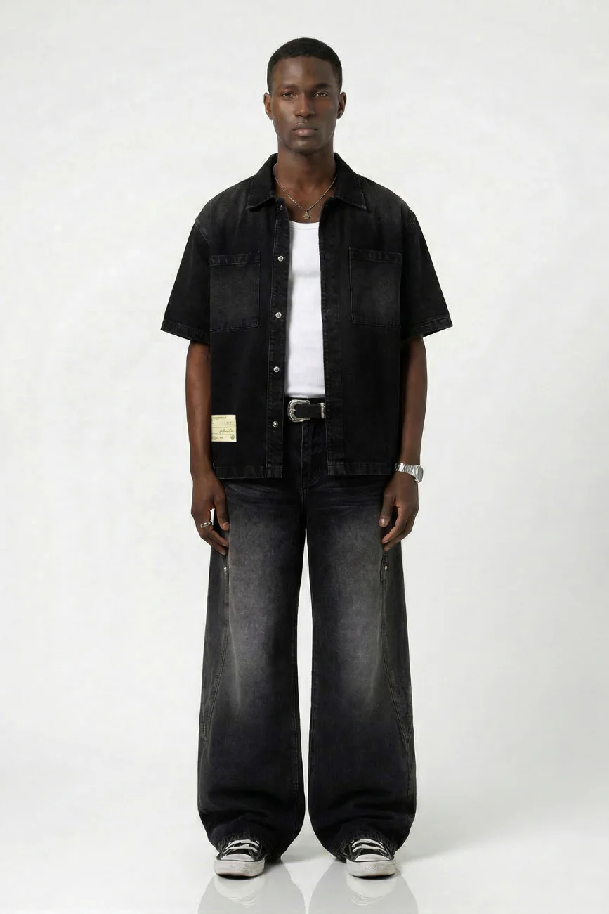 Denim Short Sleeves Shirt - Image 5