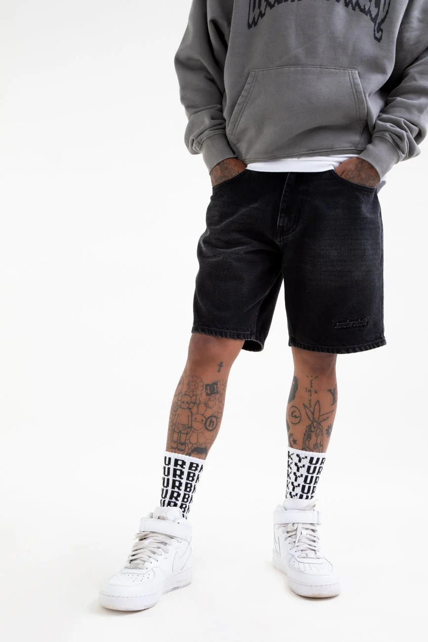 Denim Shorts // Washed Charcoal - Image 3