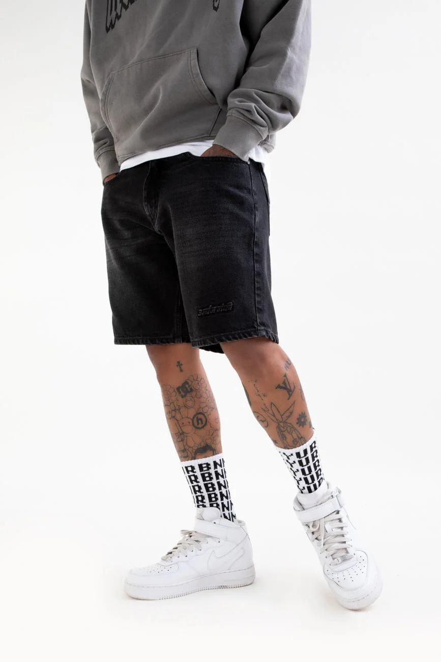 Denim Shorts // Washed Charcoal - Image 4