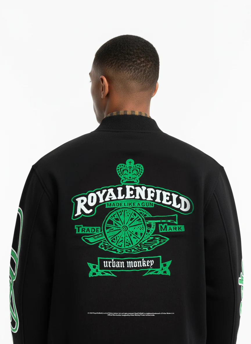 Emperor Varsity Jacket_Royal Enfield x Urban Monkey - Image 3