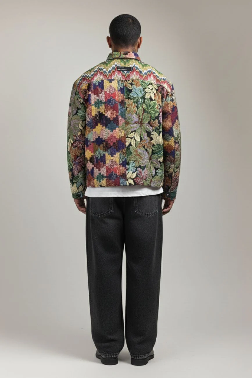 Flowers are dope // Jacquard Bomber Jacket - Image 5