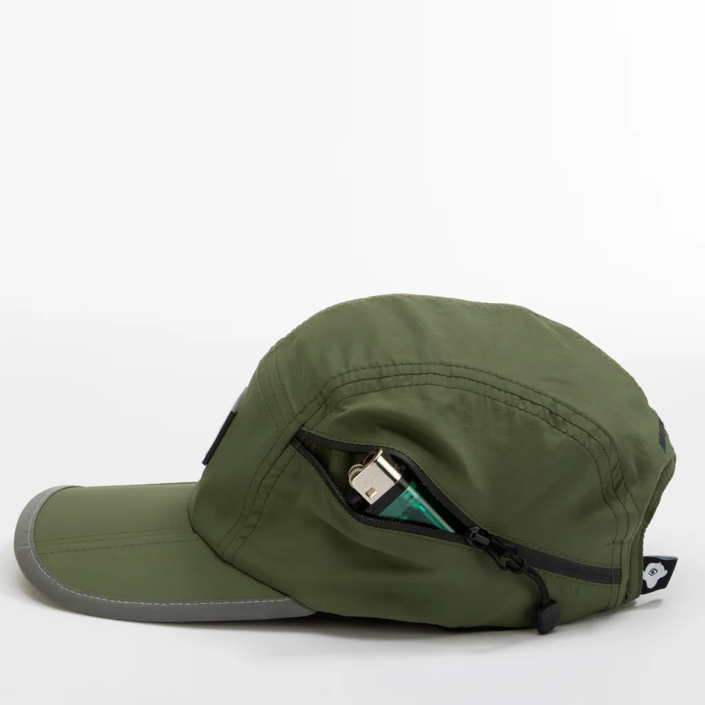 Foldable Outdoor Cap with Pocket // Olive - Image 7