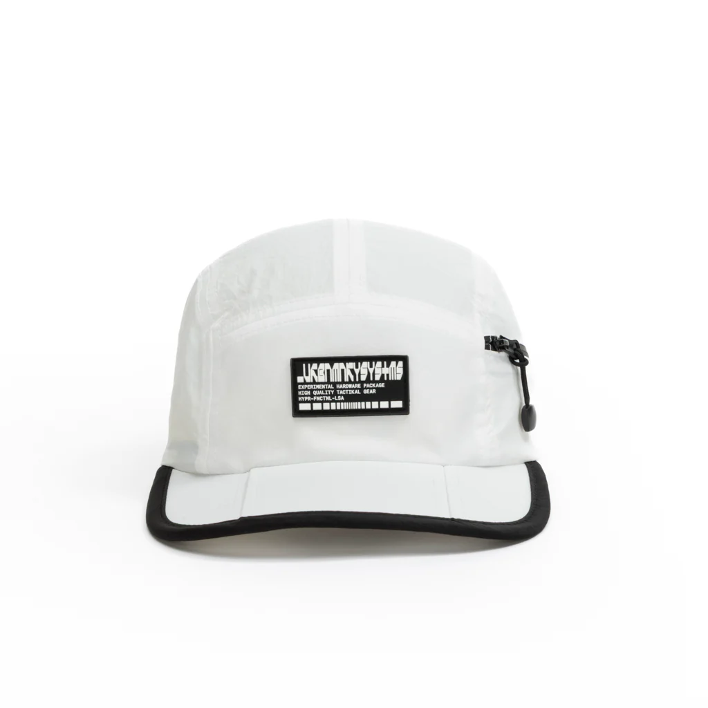 Foldable Outdoor 5 Panel Cap with Pocket // White - Image 3
