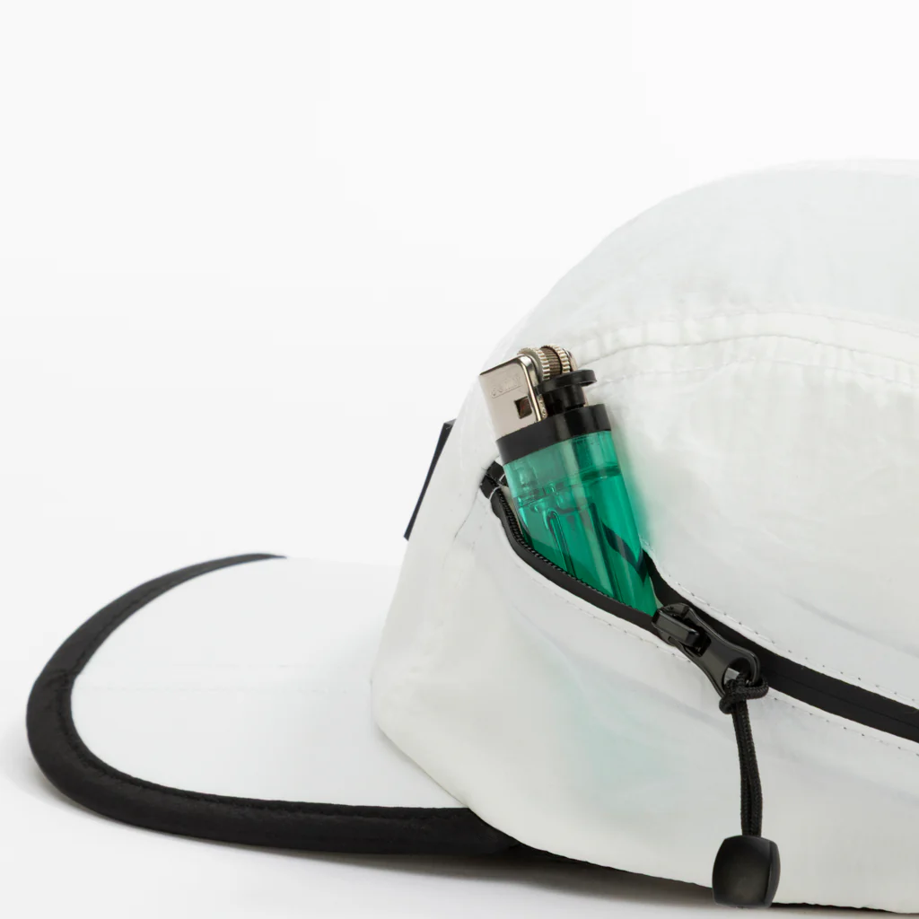 Foldable Outdoor 5 Panel Cap with Pocket // White - Image 8