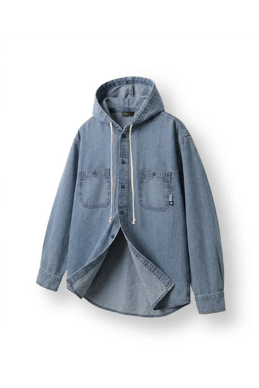 Hooded Denim Shirt - Image 2