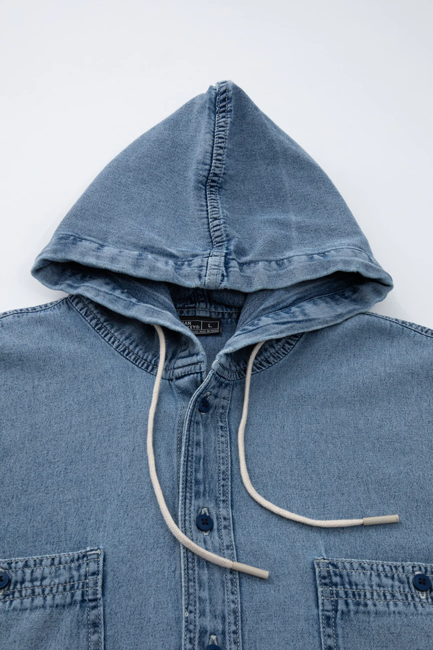Hooded Denim Shirt - Image 8
