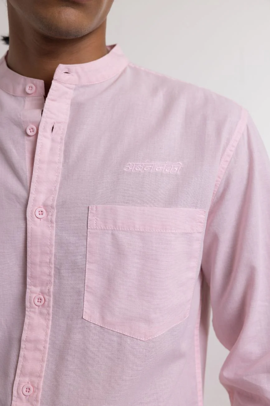 Linen Shirt // Baby Pink - Image 3