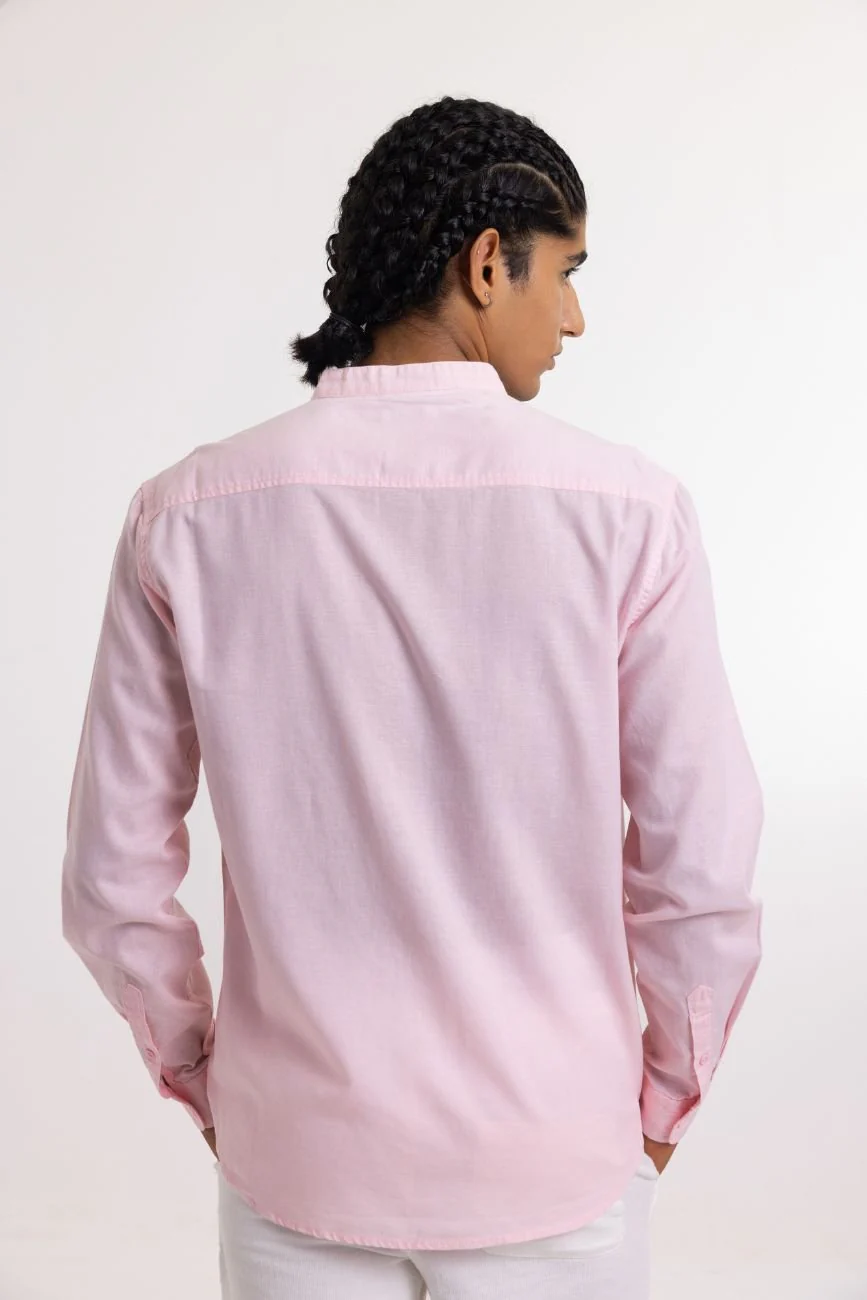 Linen Shirt // Baby Pink - Image 4