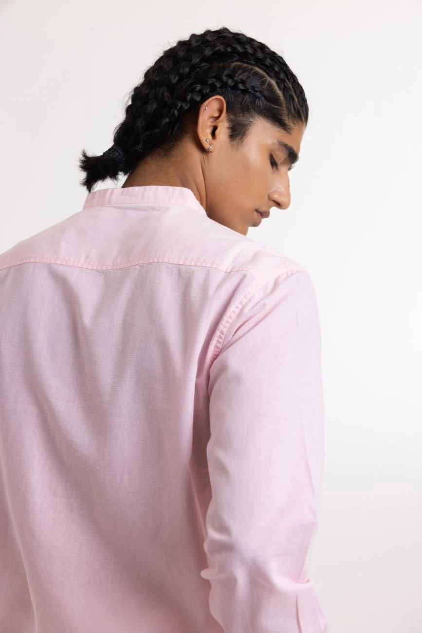 Linen Shirt // Baby Pink - Image 5