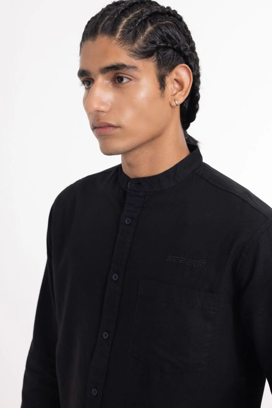 Linen Shirt // Black - Image 3