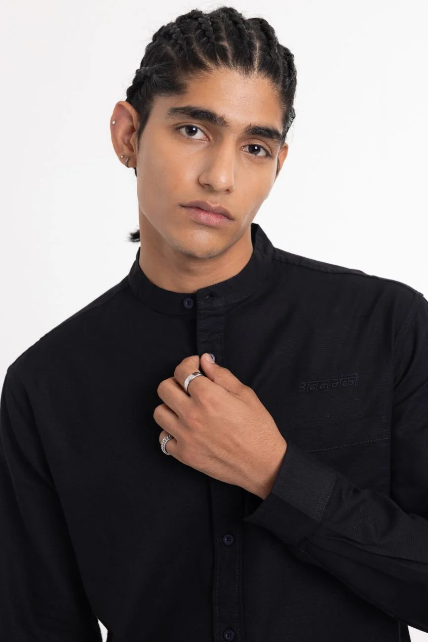 Linen Shirt // Black - Image 4
