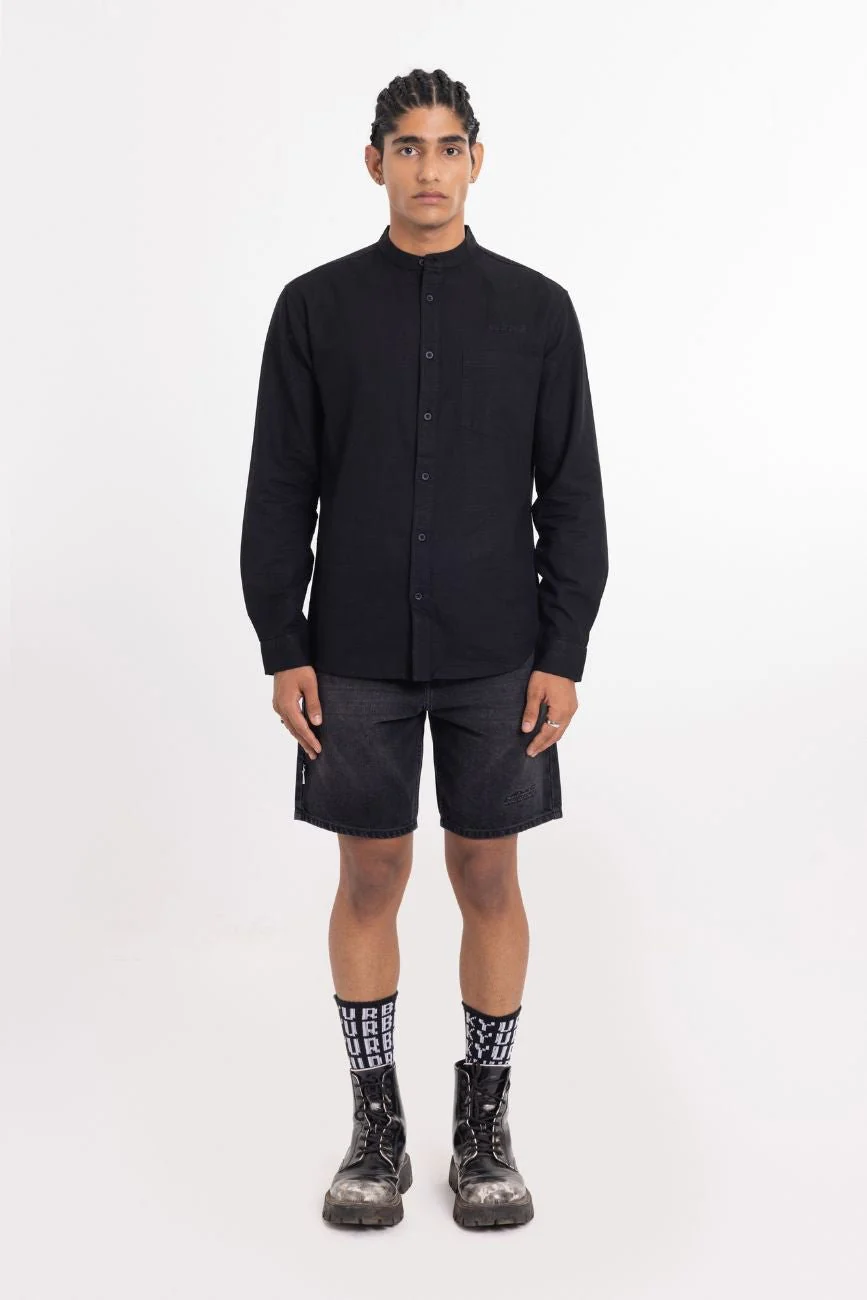Linen Shirt // Black - Image 5