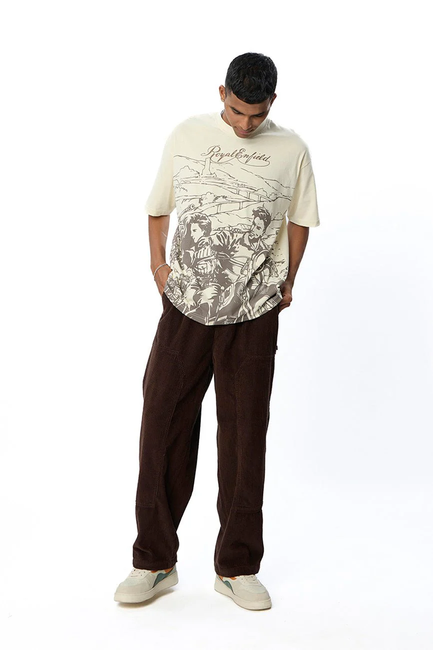 Loose Fit Corduroy Trousers // Brown - Image 9
