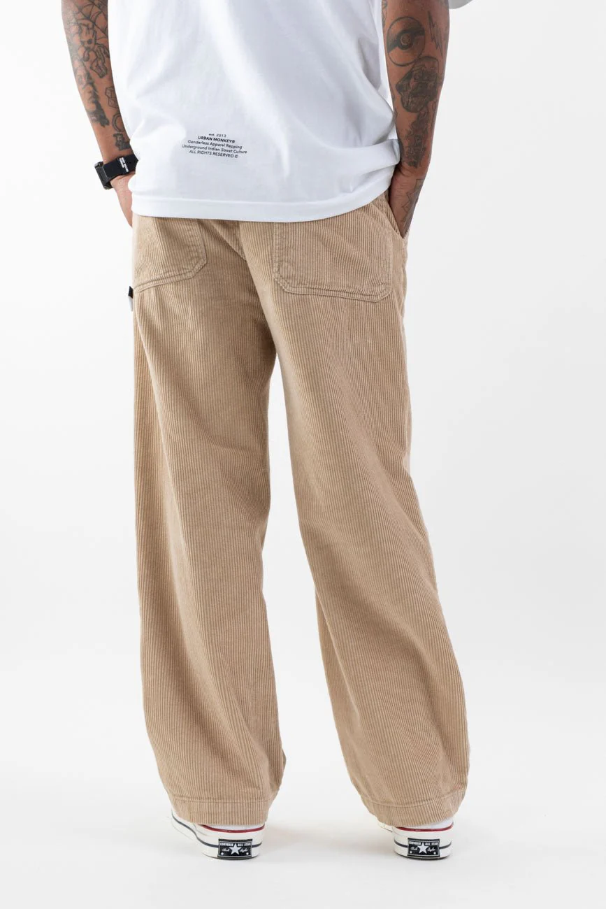 Loose Fit Corduroy Trousers // Khaki - Image 10