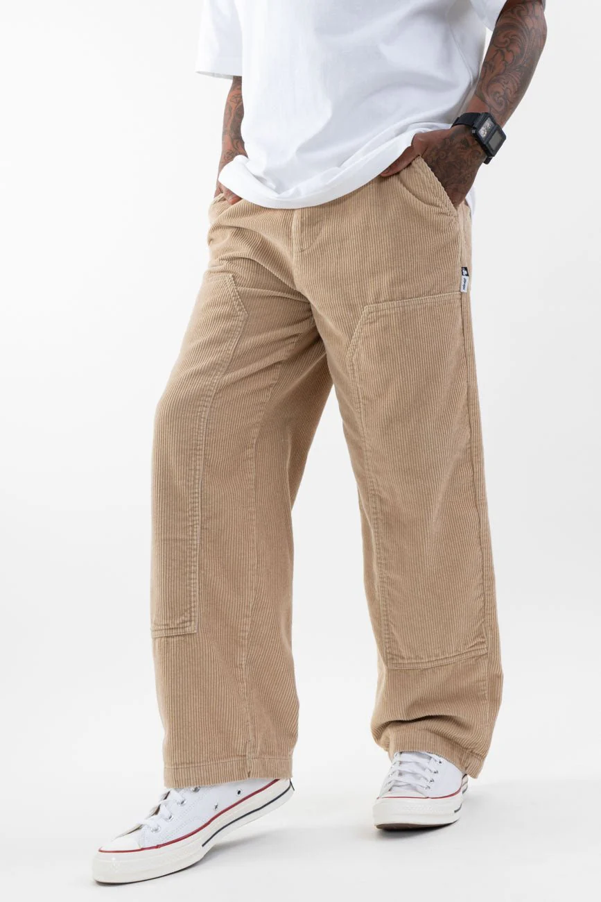 Loose Fit Corduroy Trousers // Khaki - Image 6