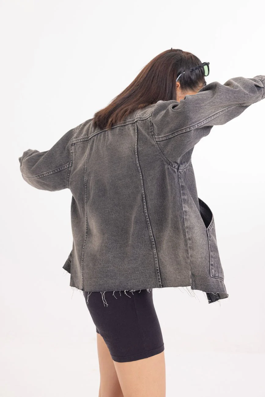 Novocaine // Frayed Hem Denim Jacket - Image 10