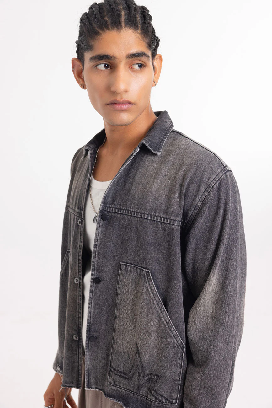 Novocaine // Frayed Hem Denim Jacket - Image 4