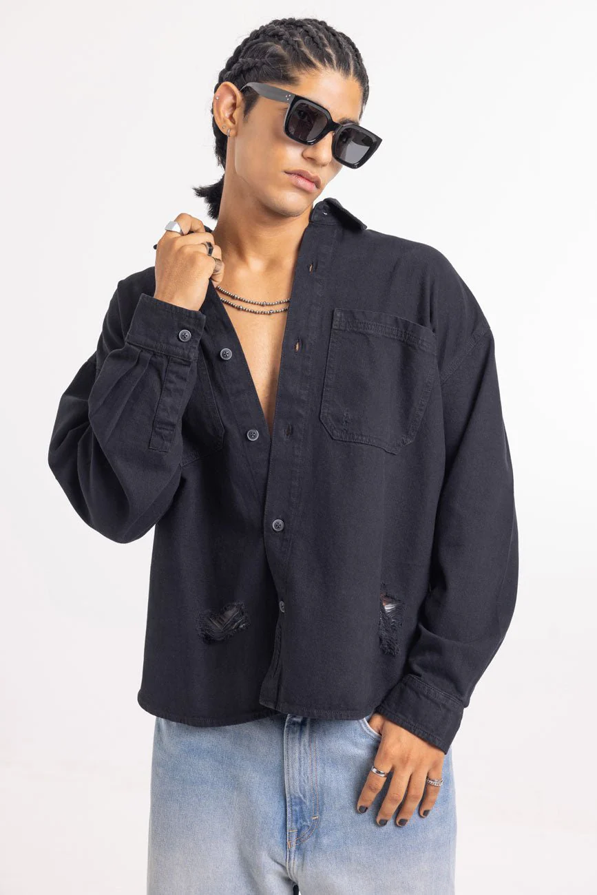 Old Money // Casual Ripped Shacket - Image 3
