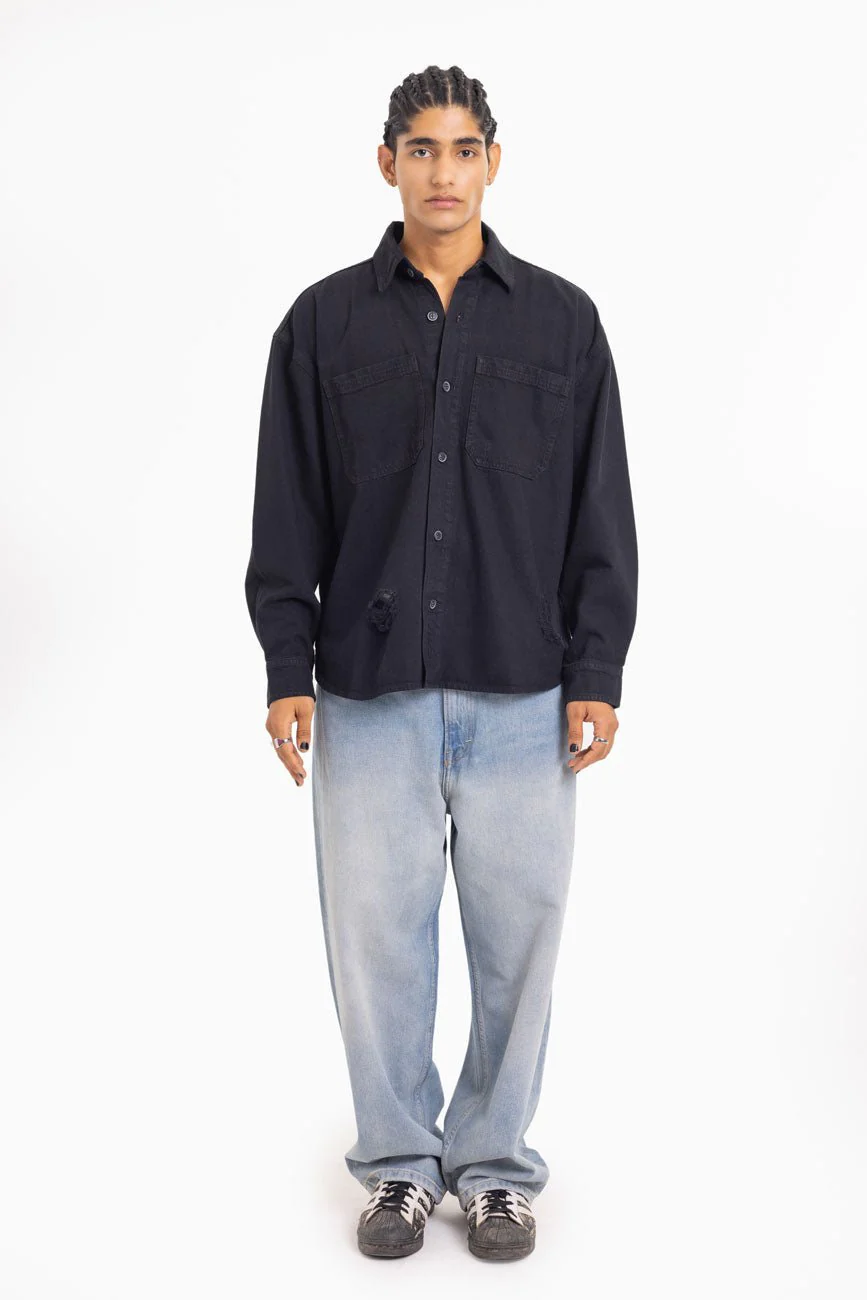 Old Money // Casual Ripped Shacket - Image 9