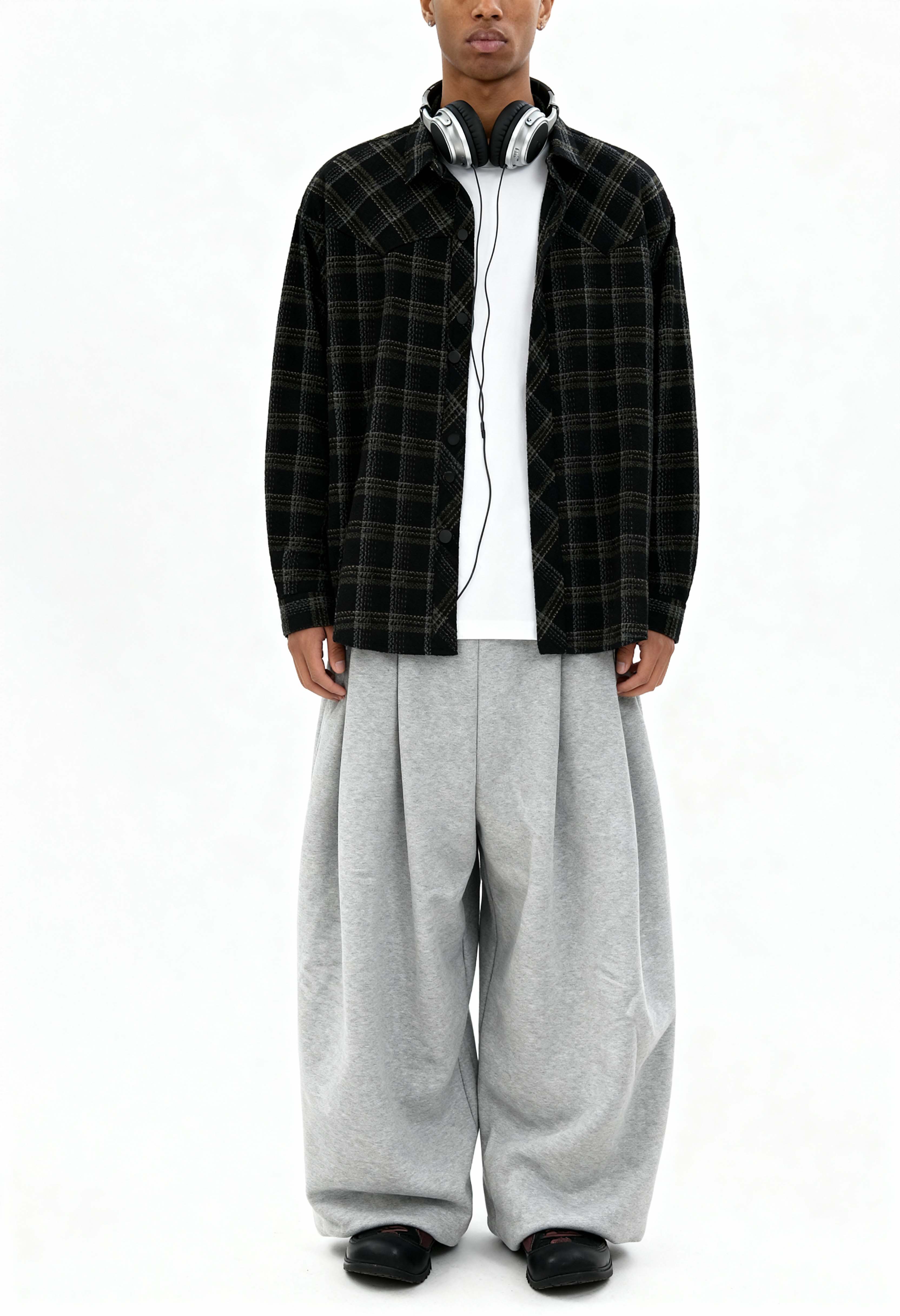 Plaid Long Sleeve Shirt // Black - Image 11