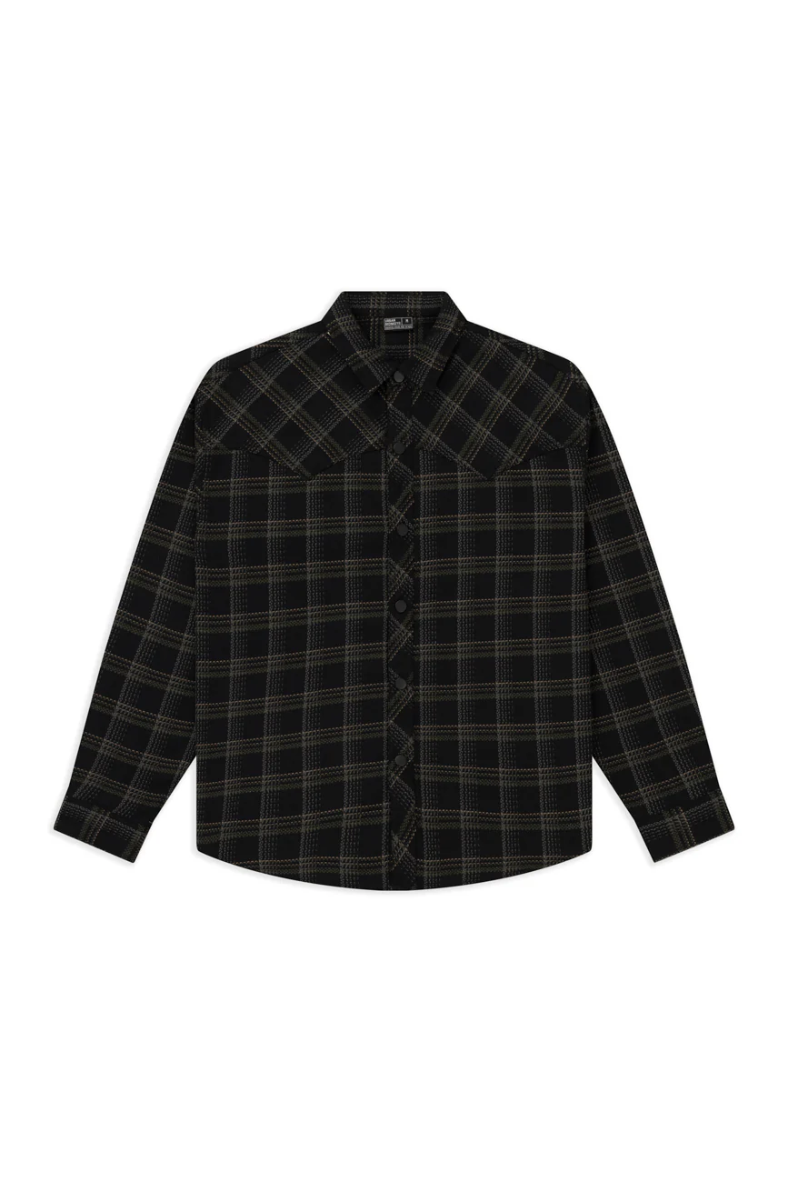 Plaid Long Sleeve Shirt // Black - Image 3
