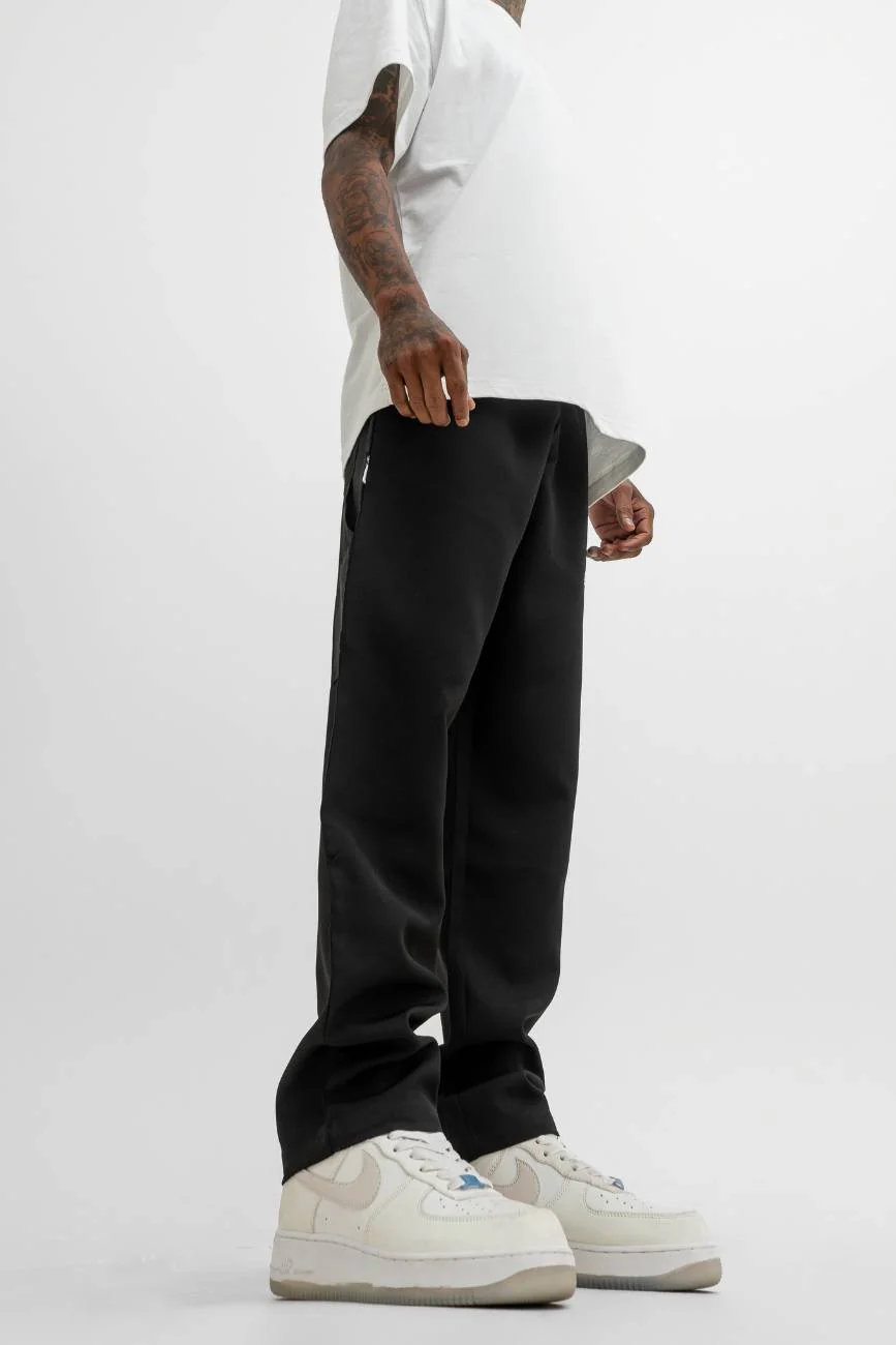Relaxed Straight-Cut Track Pants // Black - Image 7