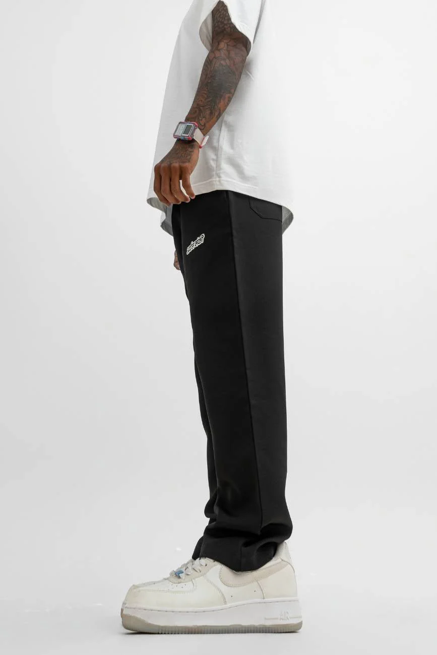 Relaxed Straight-Cut Track Pants // Black - Image 8