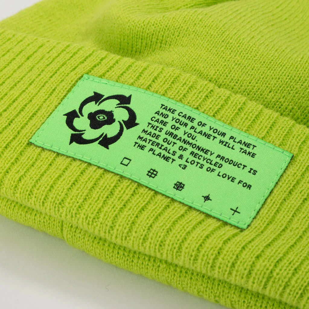 Recycled Fisherman Beanie // Neon Green - Image 3