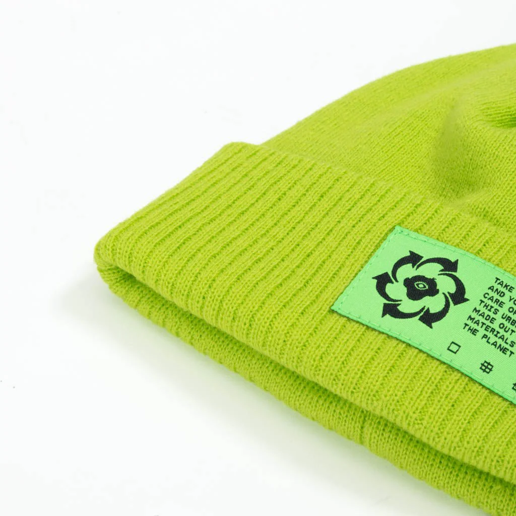 Recycled Fisherman Beanie // Neon Green - Image 4