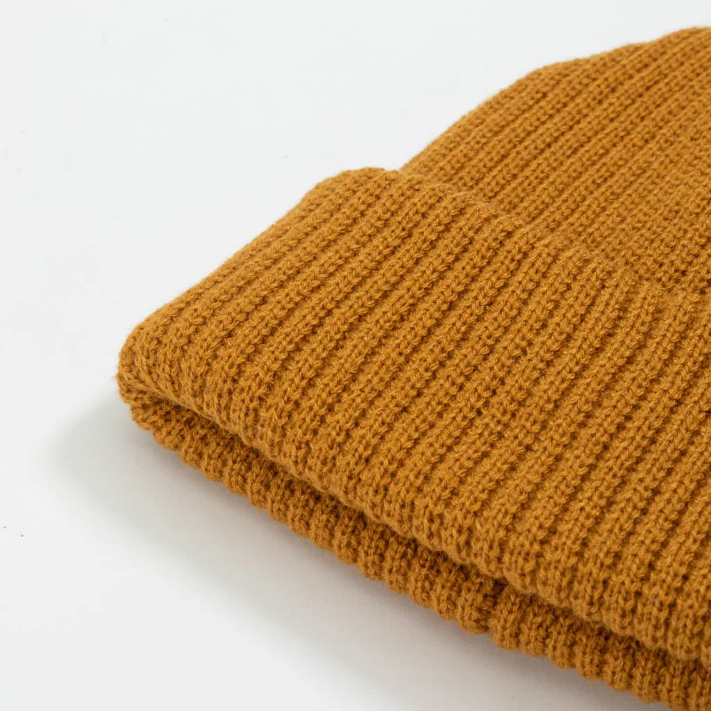 Recycled Knit Cuff Beanie // Mustard Yellow - Image 3