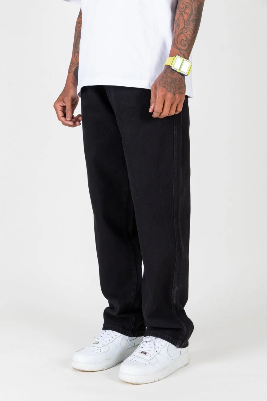 Relaxed Straight-Cut Jeans // Black - Image 4