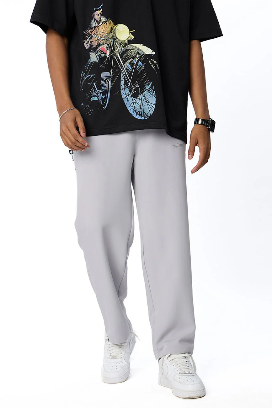Upgraded Relaxed Straight-Cut Track Pants // Grey - Image 10