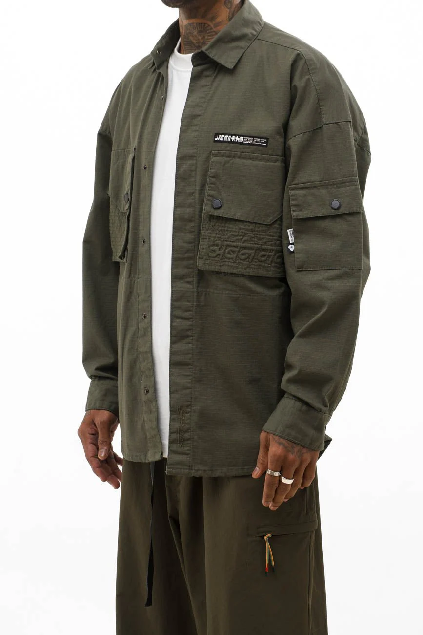 Ripstop Shacket // Olive Green - Image 4