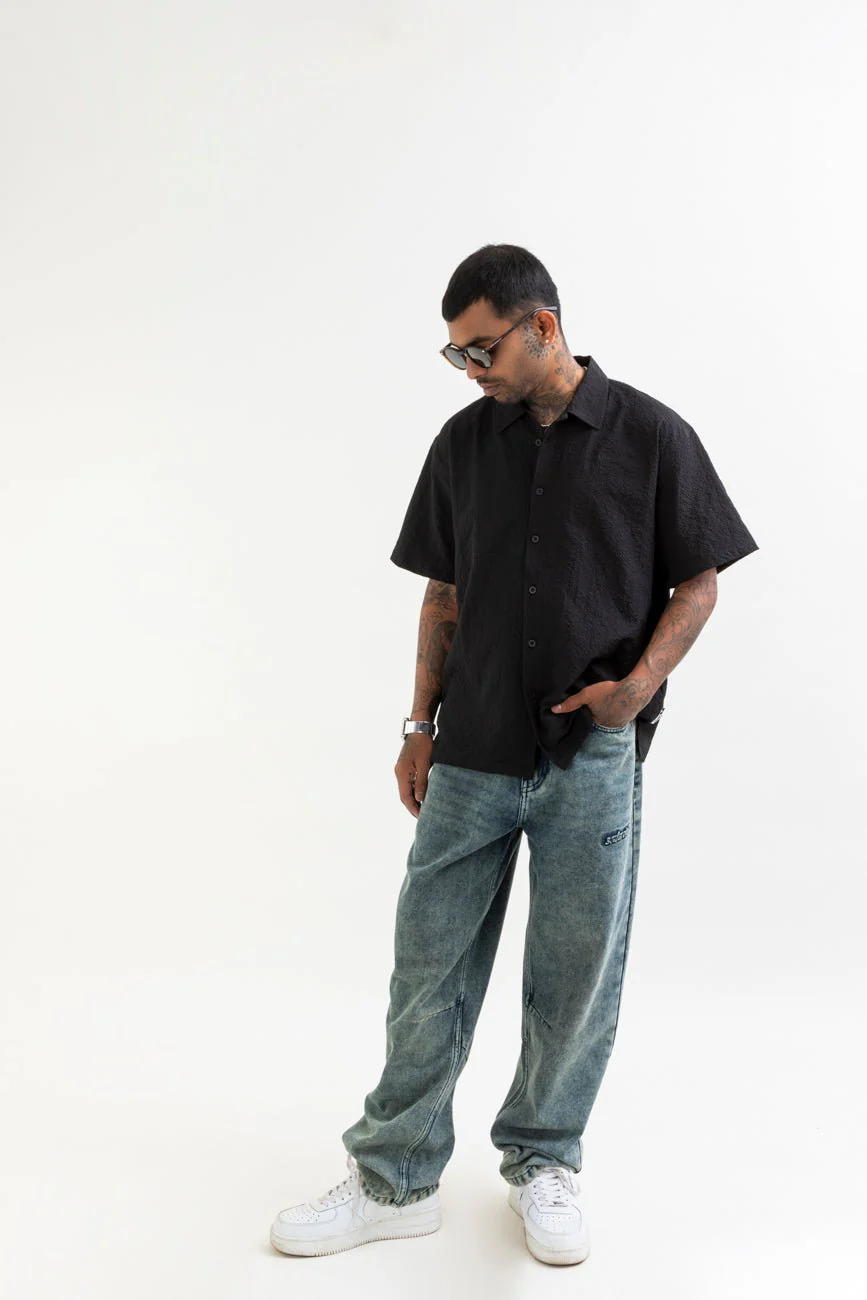 Seersucker Resort Shirt // Black - Image 11