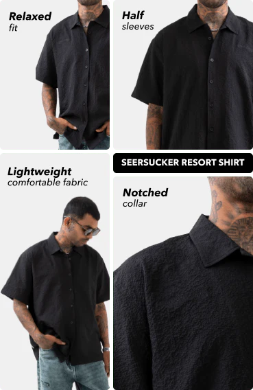 Seersucker Resort Shirt // Black - Image 3