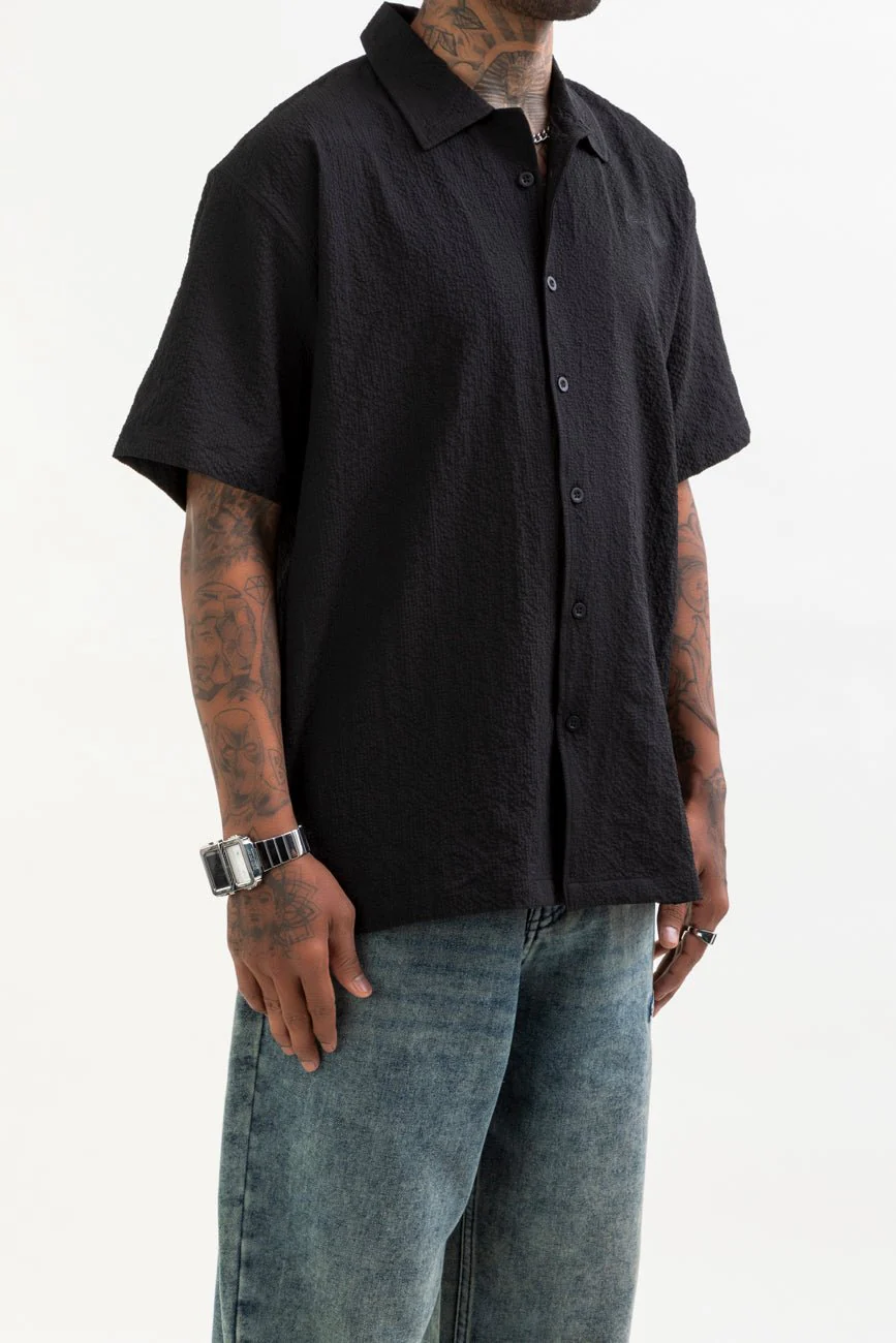 Seersucker Resort Shirt // Black - Image 5