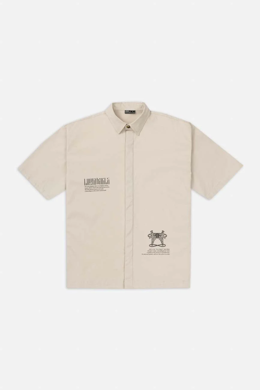 Short Sleeve Off White Shirt // Lost Angels