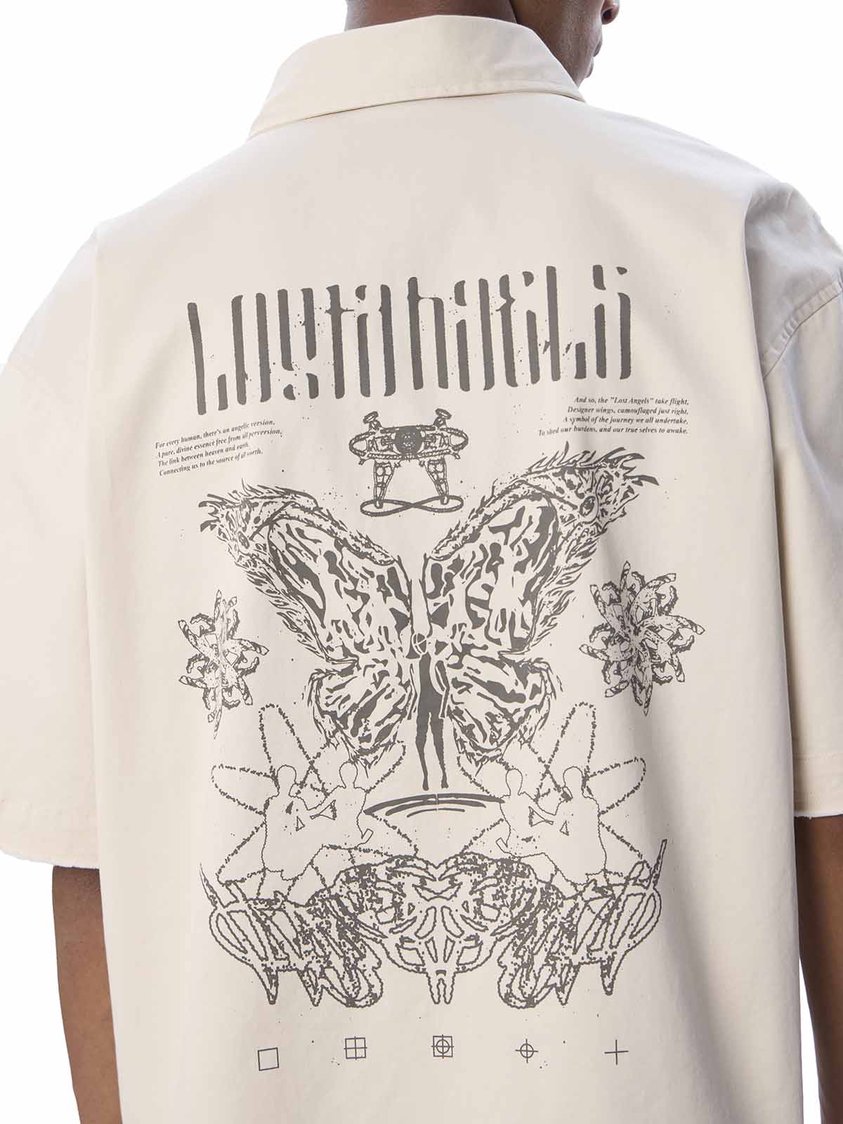 Short Sleeve Off White Shirt // Lost Angels - Image 12