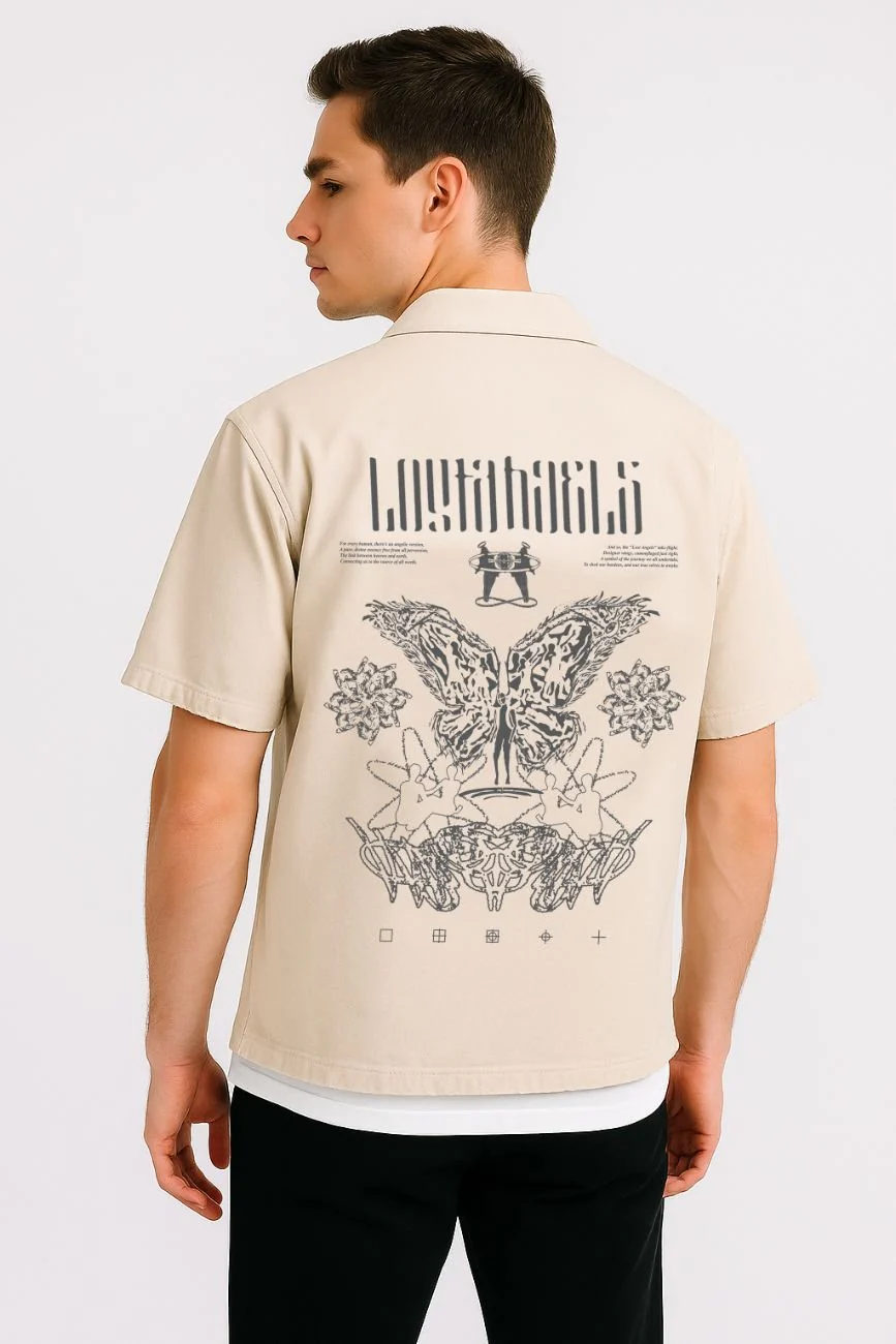 Short Sleeve Off White Shirt // Lost Angels - Image 3