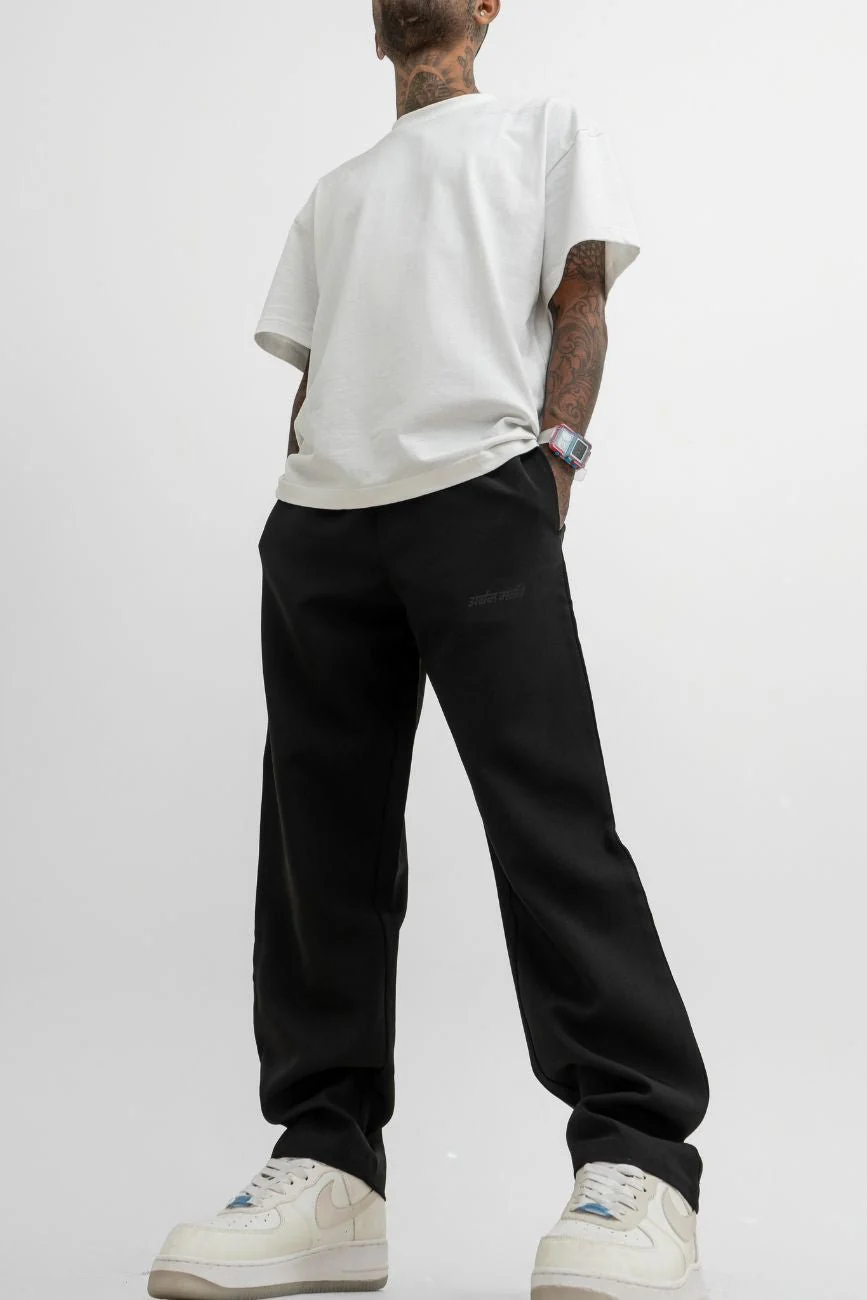 Upgraded Relaxed Straight-Cut Track Pants // Black - Image 10